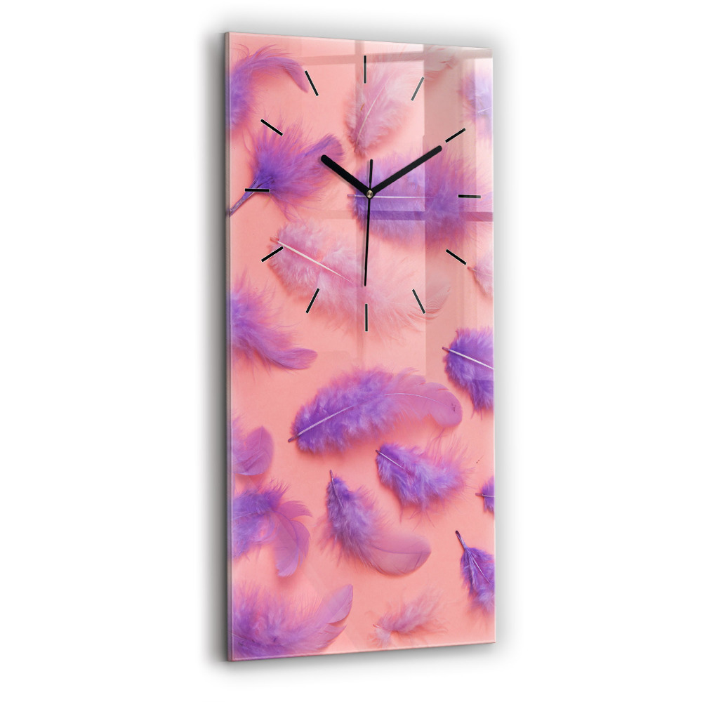 Horloge murale verticale Plumes colorées