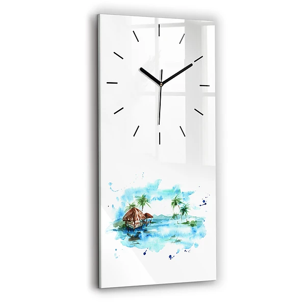 Horloge murale verticale Peinture d'une île déserte