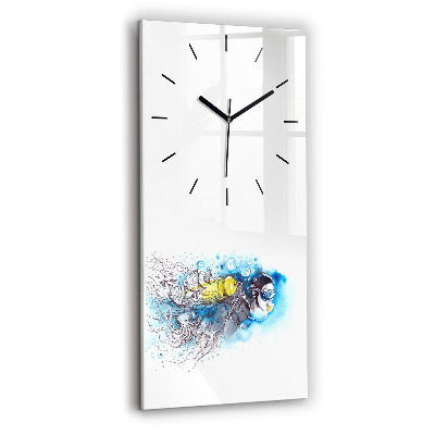 Horloge murale verticale Vie sous-marine des poissons