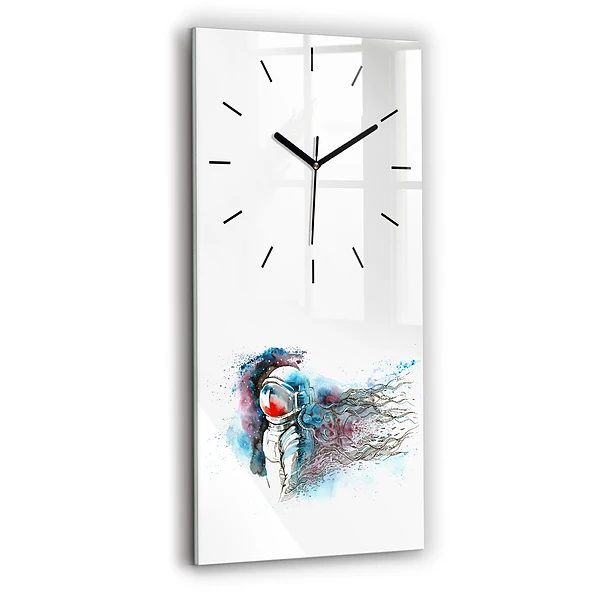 Horloge verticale en verre Astronaute abstrait
