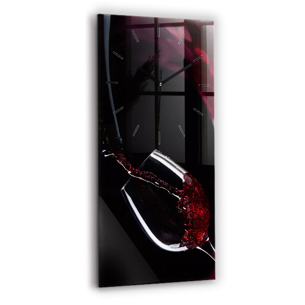 Horloge murale en verre rectangulaire Vin rouge