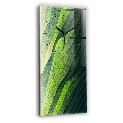 Horloge rectangulaire verticale Champs verts abstraits