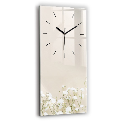Horloge rectangulaire verticale Fleurs de gypsophile