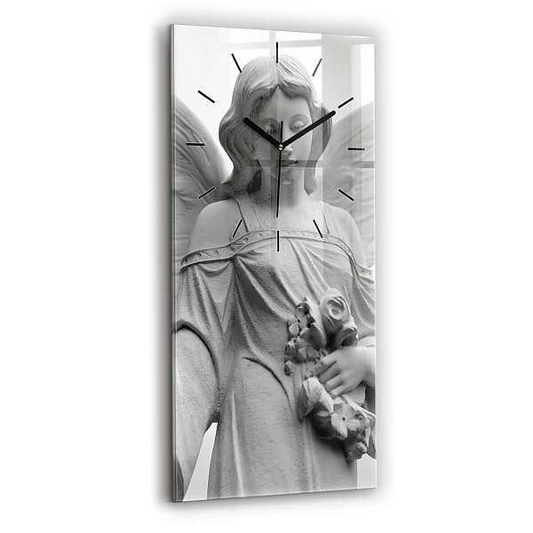 Horloge murale verticale Sculpture d'un vieil ange