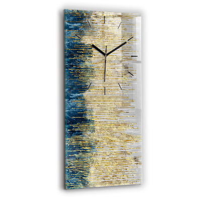 Horloge murale en verre rectangulaire Motif décoratif et or