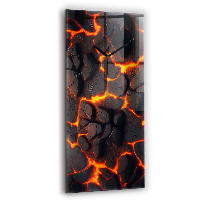 Horloge murale en verre rectangulaire Volcan de lave