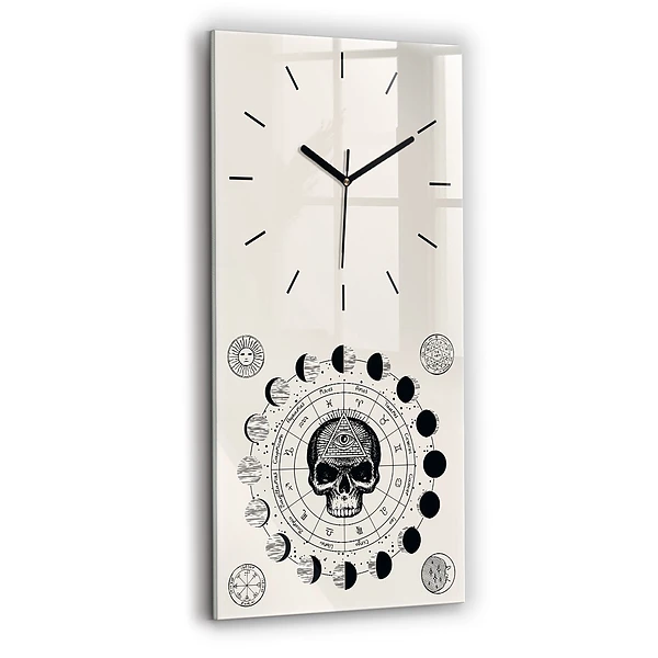 Horloge verticale en verre Phases de la lune