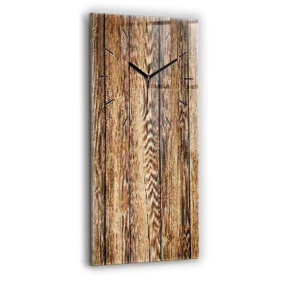 Horloge verticale en verre Planches en bois