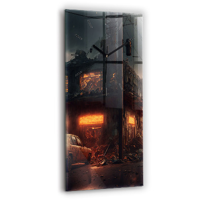 Horloge murale en verre rectangulaire Bâtiment apocalyptique