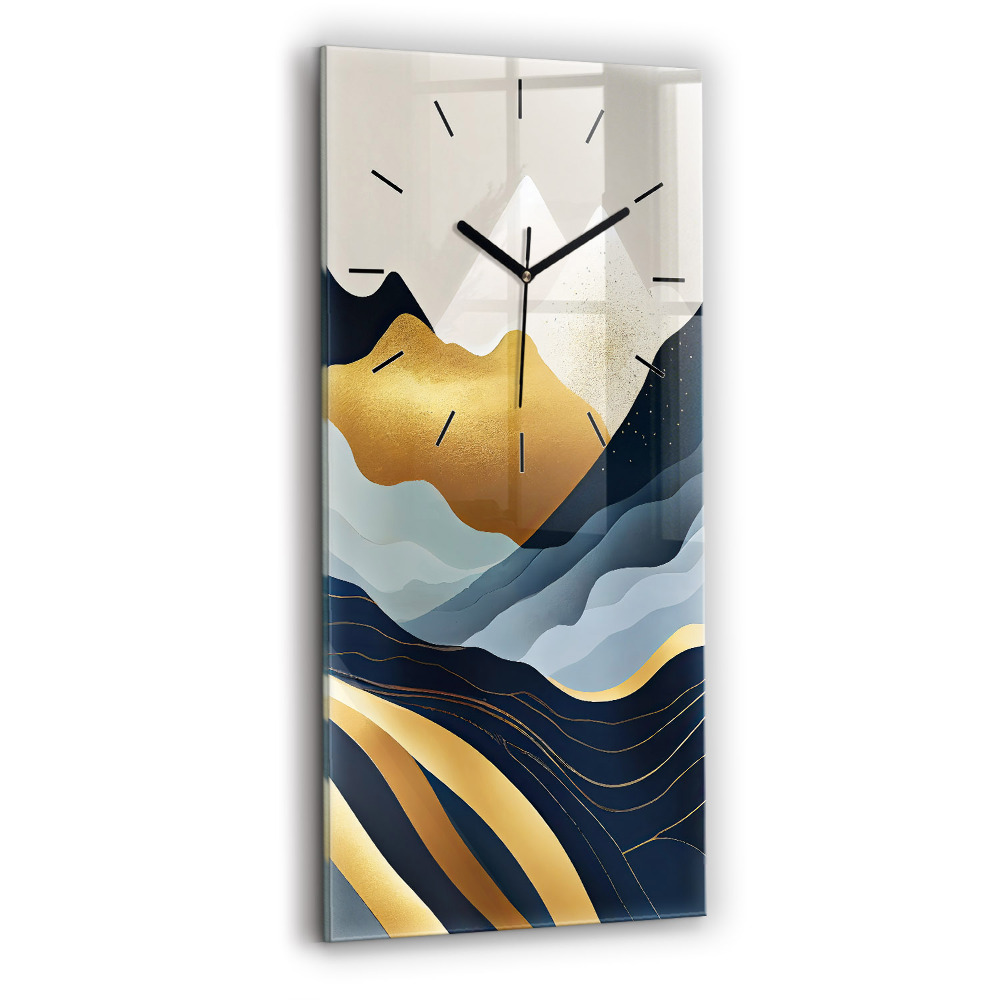 Horloge verticale en verre Montagnes abstraites