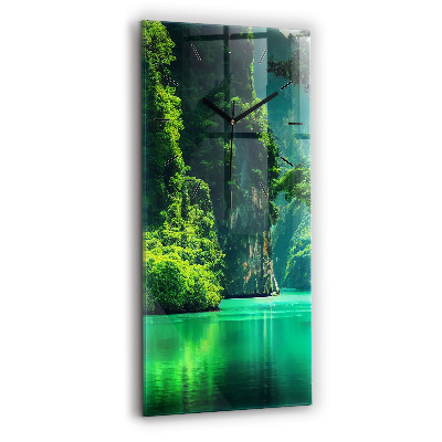 Horloge murale en verre rectangulaire Paysage naturel de Thaïlande