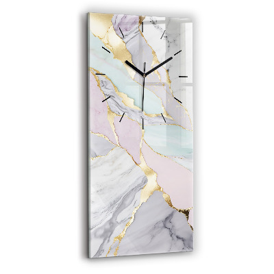 Horloge murale en verre rectangulaire Motif de marbre