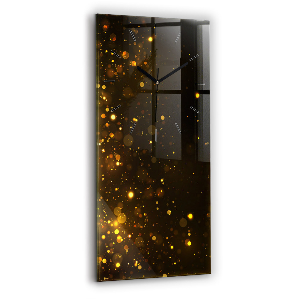 Horloge murale en verre rectangulaire Pollen doré