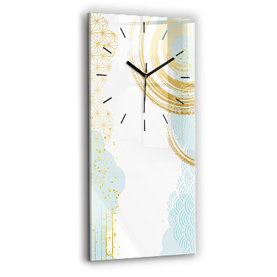 Horloge murale en verre rectangulaire Motif décoratif