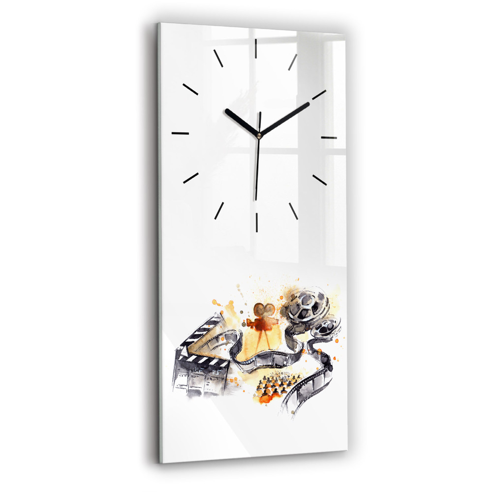 Horloge verticale en verre Caméra de cinéma