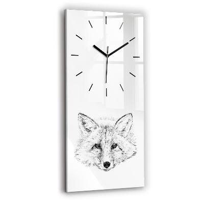 Horloge murale verticale Tête de renard graphique