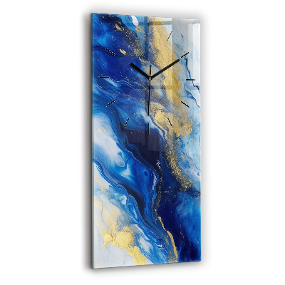 Horloge verticale en verre Marbre bleu
