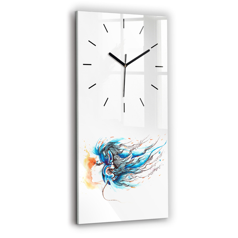Horloge murale en verre rectangulaire Illustration d'un combiné