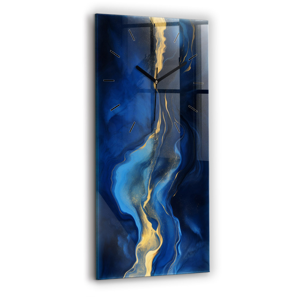 Horloge rectangulaire verticale Marbre bleu