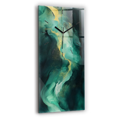 Horloge murale verticale Marbre vert