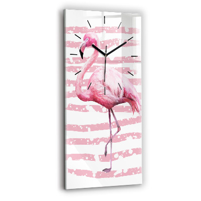 Horloge rectangulaire verticale Graphique d'un flamant rose
