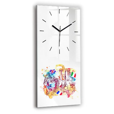 Horloge rectangulaire verticale Pays attrayants du monde