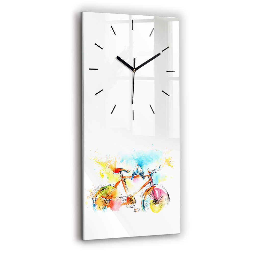 Horloge murale verticale Vélo peint