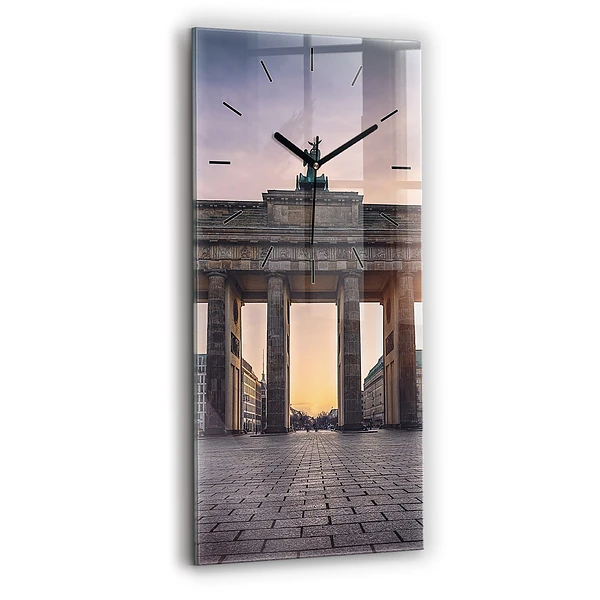 Horloge murale en verre rectangulaire Porte de Brandebourg