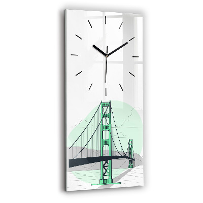 Horloge verticale en verre Pont vert