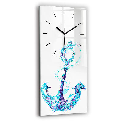 Horloge murale verticale Ancre de mer