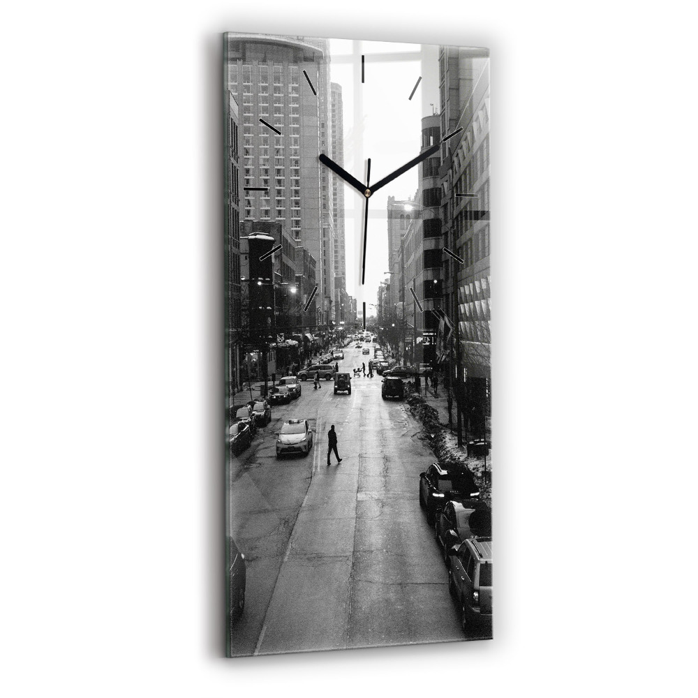 Horloge murale verticale Rues de la ville de Chicago