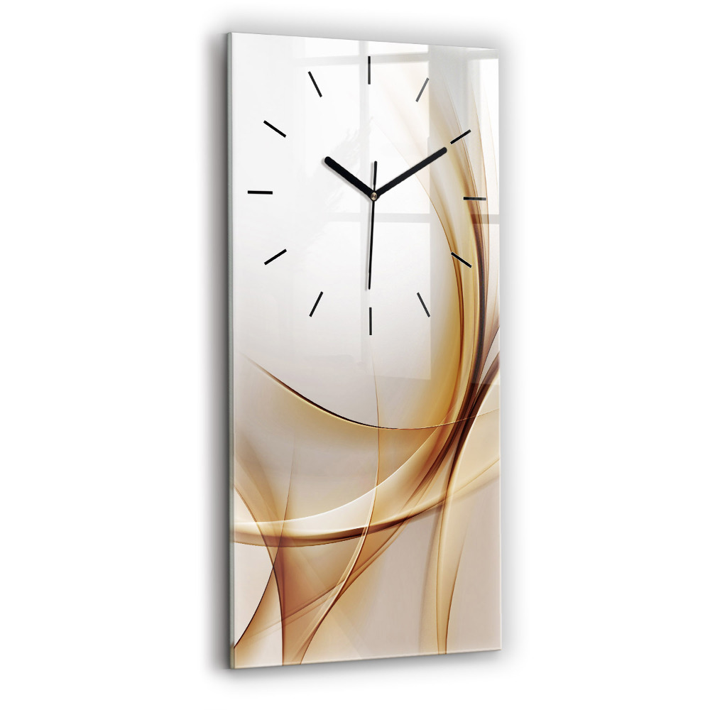 Horloge verticale en verre Abstraction dorée
