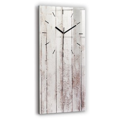 Horloge murale en verre rectangulaire Planches de bois clair