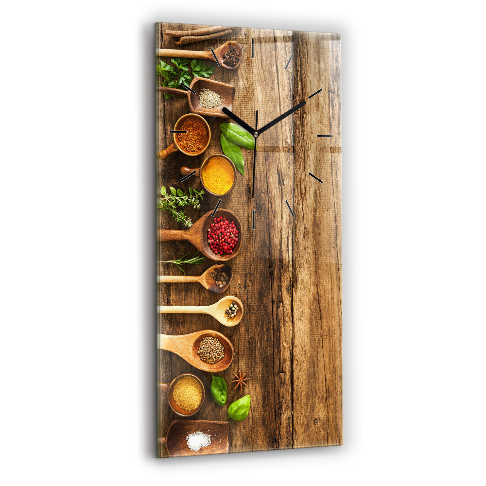 Horloge verticale en verre Cuillères d'épices