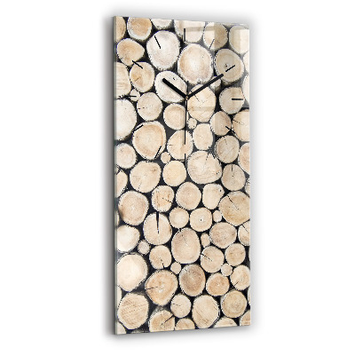 Horloge verticale en verre Troncs d'arbres coupés