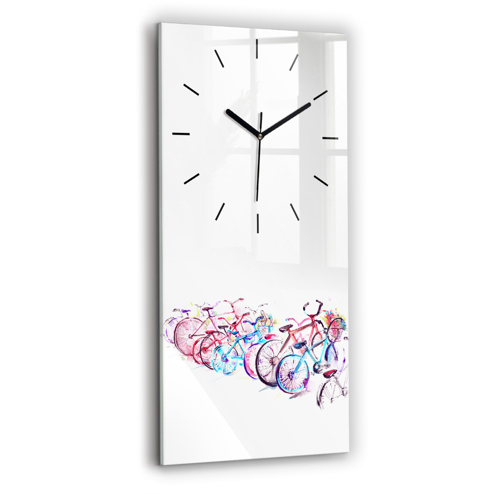 Horloge rectangulaire verticale Vélos de ville colorés