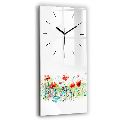 Horloge murale verticale Fleurs dans une prairie