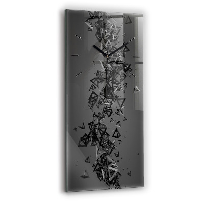 Horloge verticale en verre Abstraction sombre