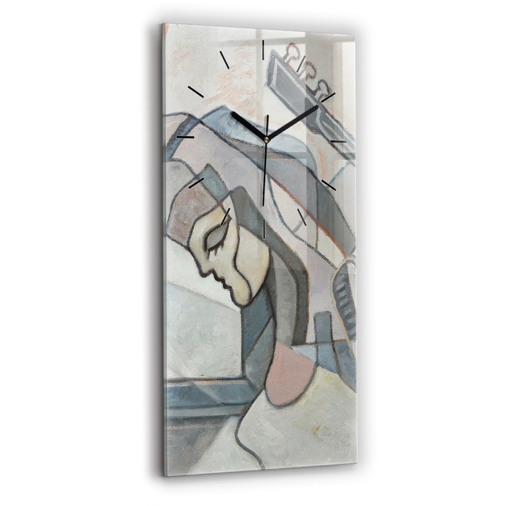 Horloge verticale en verre Peinture abstraite