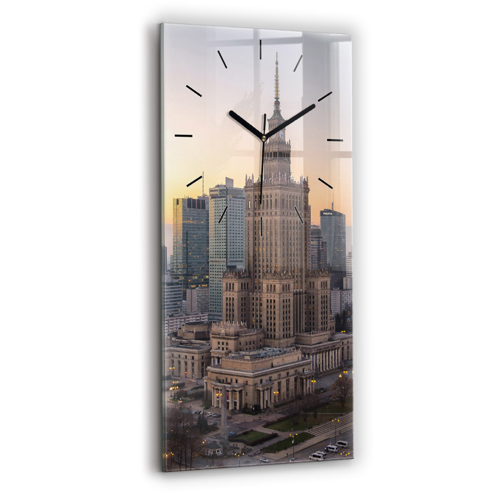 Horloge verticale en verre Panorama de Varsovie