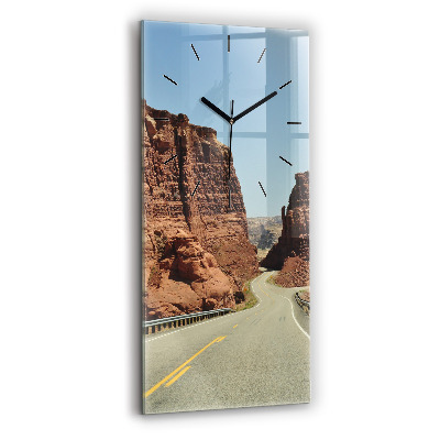 Horloge murale en verre rectangulaire Route 66 aux États-Unis