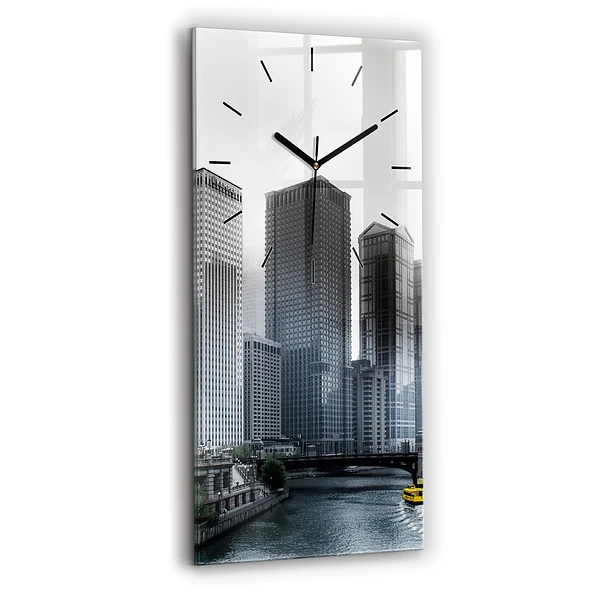 Horloge murale verticale Panorama de la ville