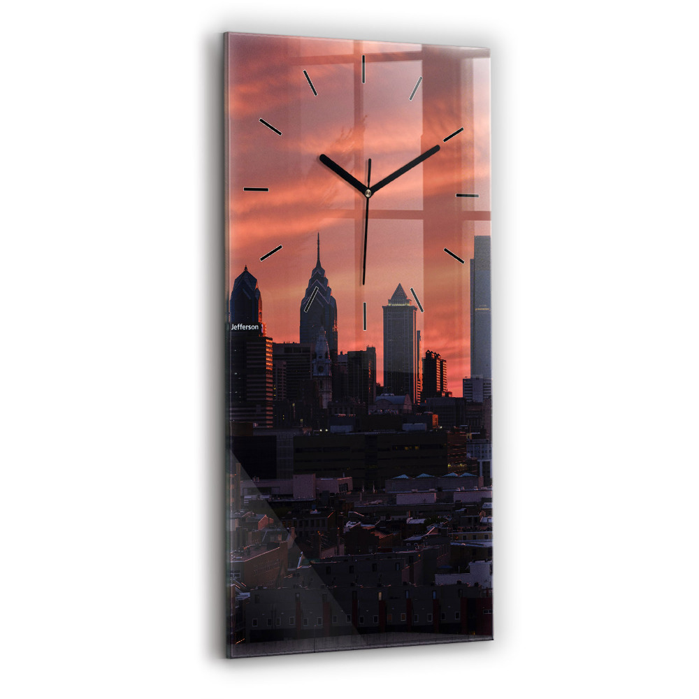 Horloge rectangulaire verticale Panorama de Philadelphie