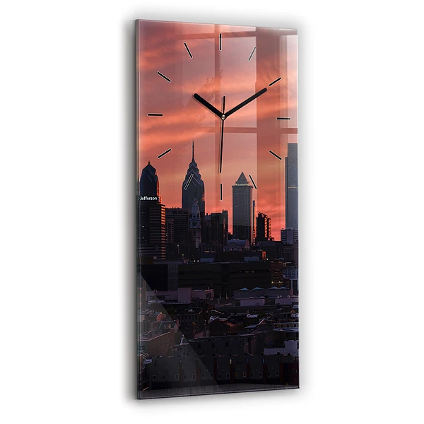 Horloge rectangulaire verticale Panorama de Philadelphie