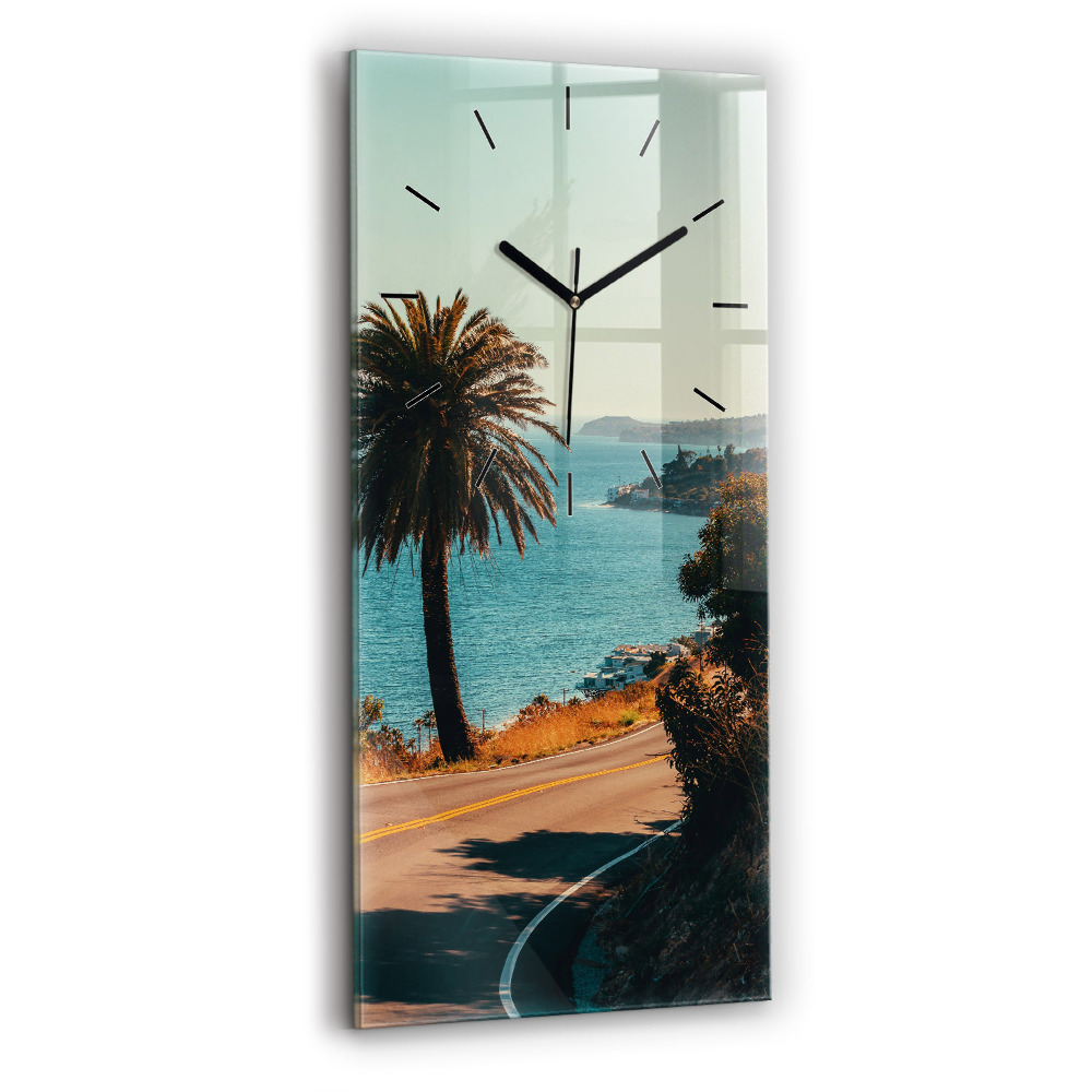 Horloge murale verticale Palmiers à Malibu