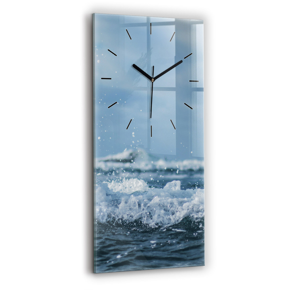 Horloge murale en verre rectangulaire Photographie de vagues
