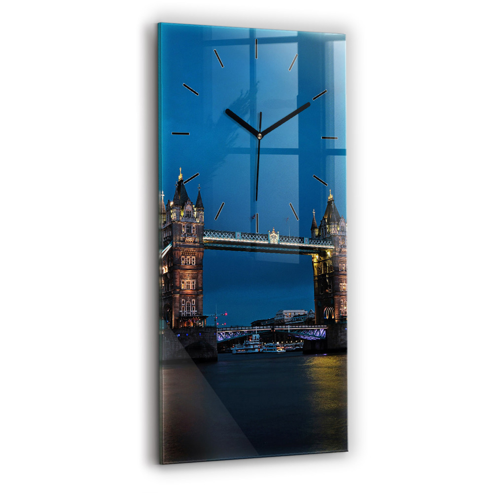 Horloge verticale en verre Tower Bridge Londres la nuit