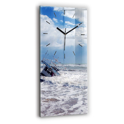 Horloge murale en verre rectangulaire Bateau coulé