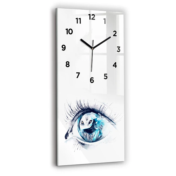 Horloge rectangulaire verticale Illustration d'un œil de loup