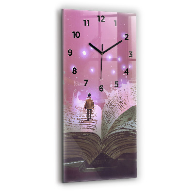 Horloge verticale en verre Livre abstrait